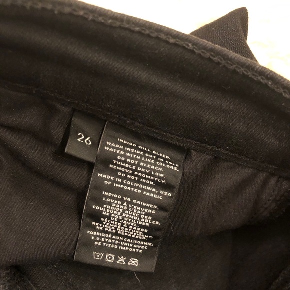 J Brand Hanna High Rise Crop Black Denim Skinny Jeans with Ankle Zippers - Picture 6 of 7